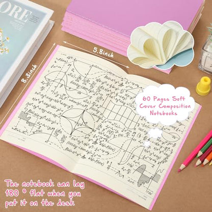 100 Pack A5 Composition Notebooks Bulk 5"x8" Notebooks Pink (100 Count)