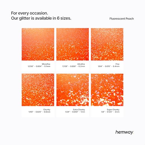 Resin Glitter Fluorescent Peach 100g Fine (3.5 Ounce)