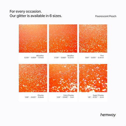 Resin Glitter Fluorescent Peach 100g Super Chunky (3.5274 Ounce)