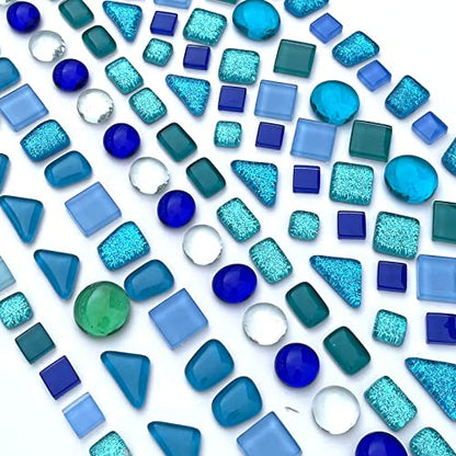 Assorted Blue Irregular Crystal Mosaic Tiles (9 Ounce)