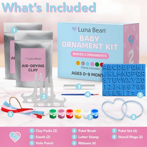 Baby Handprint Ornament Making Kit with Paint Set (2 Count)