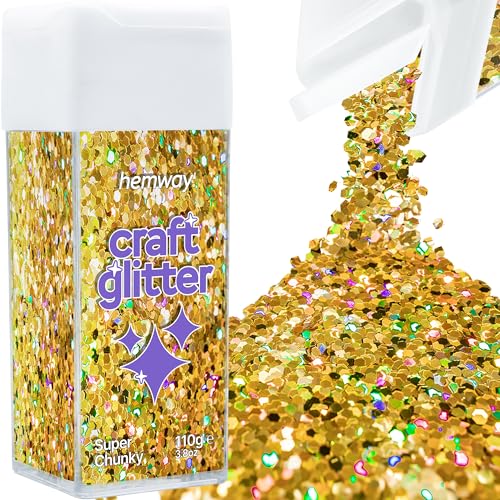 Craft Glitter Shaker Gold Holographic 110g Super Chunky (3.85 Ounce)