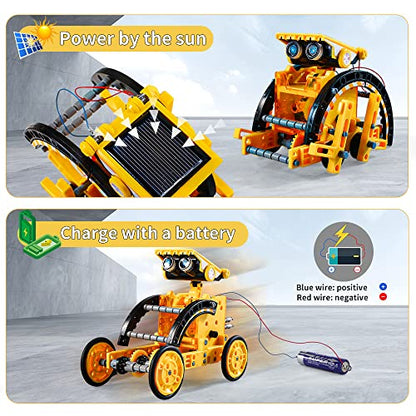 12-in-1 STEM Solar Robot Kit Toys Gifts for 8 9 10 11 12 13 Year Old Kids Boys Girls, Robot Building Education Science STEM Project Toys Kit Gifts for Kids Boys, Solar Powered by The Sun (190 Count)