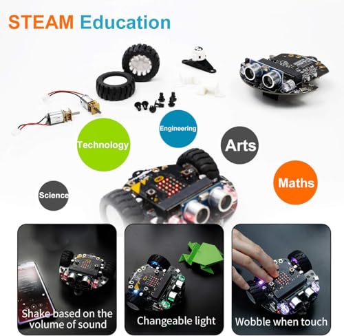 Microbit V2 Robot Intelligent Obstacle Avoidance Follow Makecode Graphical Programming Python Programming（with Microbit V2） Pre
