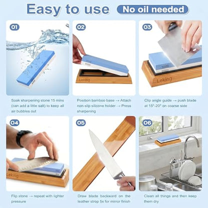 Professional Knife Sharpener & Sharpening Stone Set