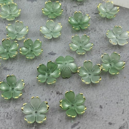 100pcs Acrylic Flower Beads (100 Count)