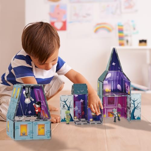 57 PCS Magnetic Tiles Halloween Haunted House STEM Set Ages 3+