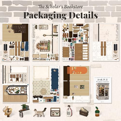 Book Nook Kit DIY Miniature House with Cat