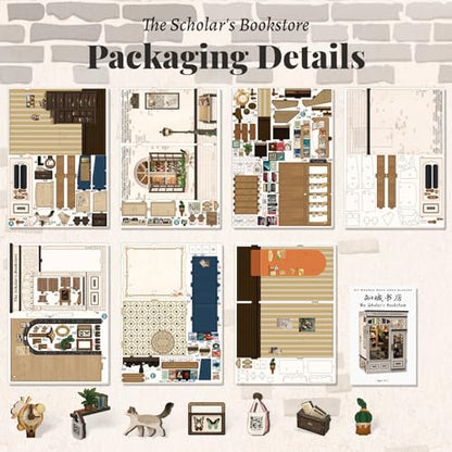 Book Nook Kit DIY Miniature House with Cat