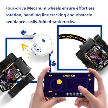 Smart Robot Tank Car Kit with ESP32 for Arduino Robotics for Kids Ages 8