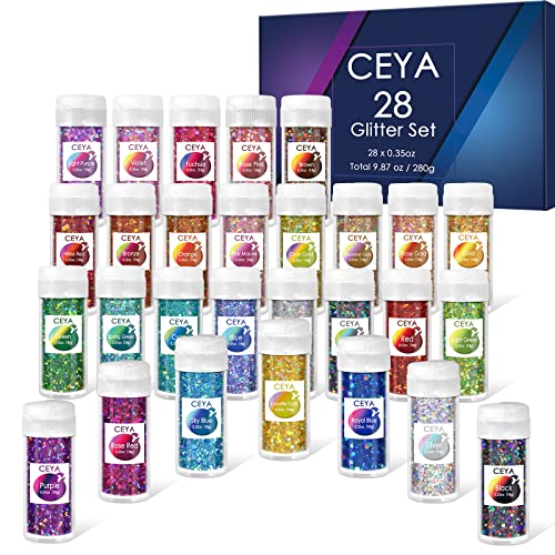 Holographic Chunky Glitter Set 28 Colors (9.88 Ounce)
