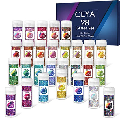 Holographic Chunky Glitter Set 28 Colors (9.88 Ounce)