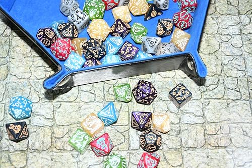 Double Colors Polyhedral Dice Sets with Pouches for D&D DND RPG MTG Dungeon and Dragons Table Board Roll Playing Games D4 D6 D8 D10 D% D12 D20 (49 Count)