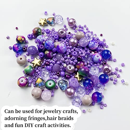 Assorted Glass Resin Beads Multi Size Colors Smooth Cracked Gravel Millet Spacer Beads for Bracelets Necklace Earring DIY Jewelry Making Craft