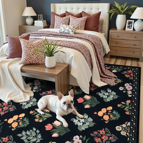 Floral Print Rug for Living Room (35.71 Sq Ft)