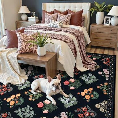 Floral Print Rug for Living Room (35.71 Sq Ft)