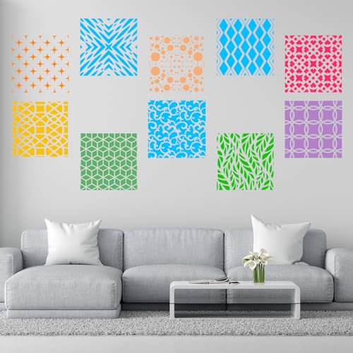 24Pcs Geometric Stencils for Painting (24 Count)