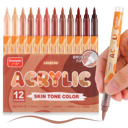 kander Guangna Acrylic Paint Markers 12 Colors (12 Count)