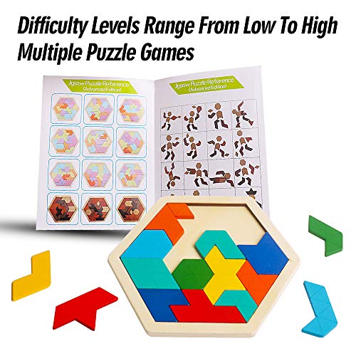 Wooden Hexagon Puzzle (16 Count)