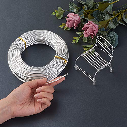 82 ft Aluminum Craft Wire 9 Gauge Silver Metal Bendable Sculpting Floral Wire for Jewelry Craft Doll Skeleton Bonsai (82 Foot)