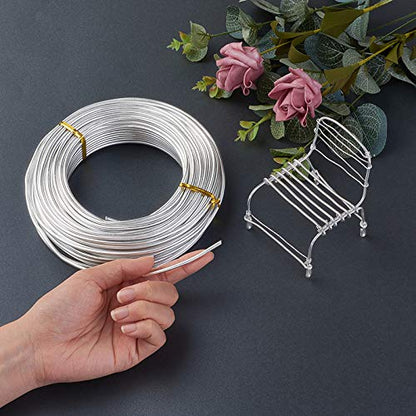 82 ft Aluminum Craft Wire 9 Gauge Silver Metal Bendable Sculpting Floral Wire for Jewelry Craft Doll Skeleton Bonsai (82 Foot)