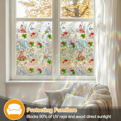 Privacy Window Films Stain Glass Cling No Glue Anti
