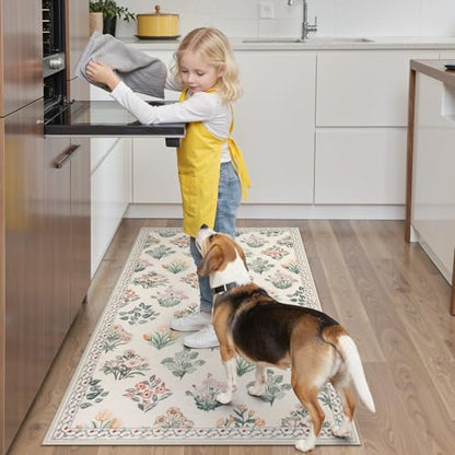 Floral Machine Washable 3x5 Rug (15 Sq Ft)