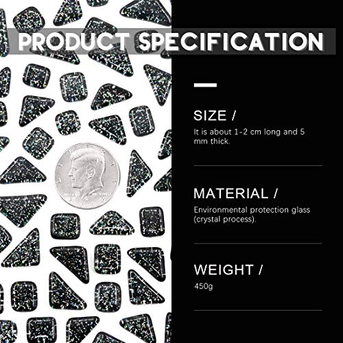 1 Pound Black Shine Crystal Series Mosaic Tiles Assortment Kit (15.87 Ounce)
