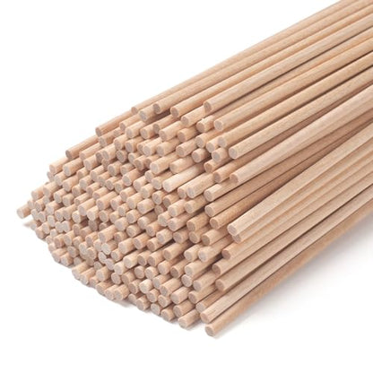 Wooden Sticks Wooden Dowels for Crafts 1 (200 Count)