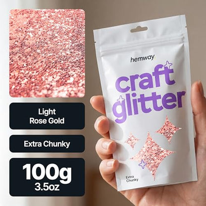 Craft Glitter Light Rose Gold 100g Extra Chunky Glitter (3.5 Ounce)
