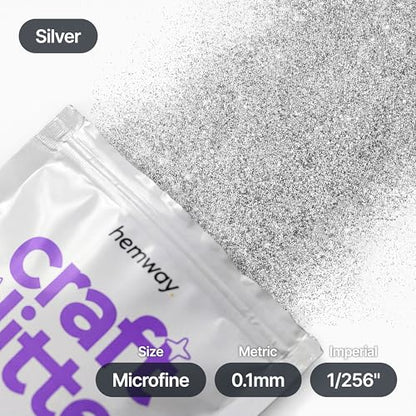 Craft Glitter Silver 100g Microfine Glitter (100 Gram)