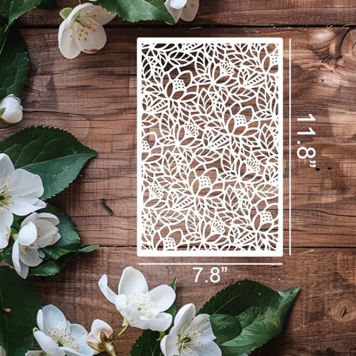 Stencils for Crafts Reusable Art Stencils for Painting Floral Stencil (9 Count)