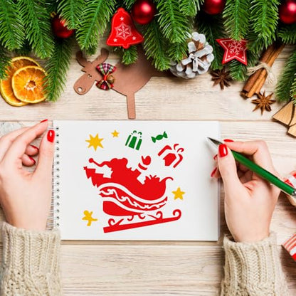 Christmas Stencils for Crafts Reusable 6" Holiday Stencils (25 Count)