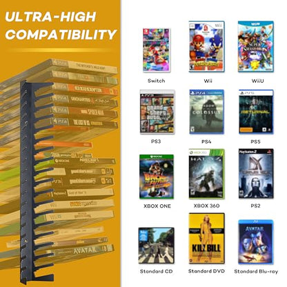Video Game Storage Wall Mount Game Case Holder (72 Count)