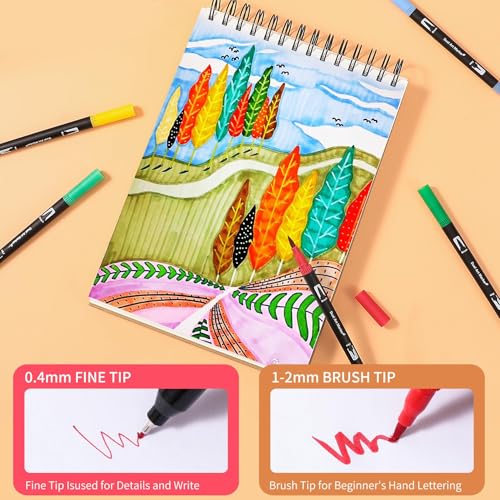 120 Colors Dual Tip Watercolor Markers Pens for School Supplies (120 Count)
