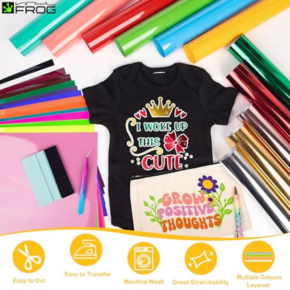 30PCS Heat Transfer Vinyl Bundle with Tools (30 Count)