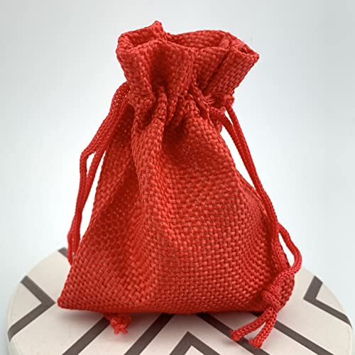 Pack of 25 Burlap Gift Bags with Drawstring Linen Jewelry Pouches Wedding Hessian Jute Bags for Birthday and Treat Pouches Party Wedding Favors Gift