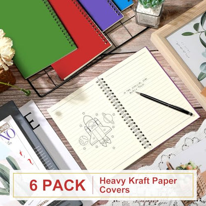 6 Pcs Spiral Notebooks (6 Count)