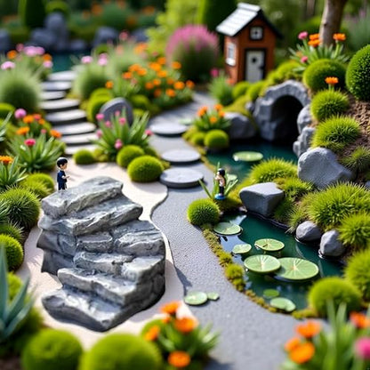 Curved Stone Steps Miniature Fairy Garden Accessories