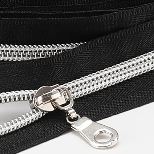 10 Yards Bulk #5 Nylon Coil Zipper With Silver Teeth