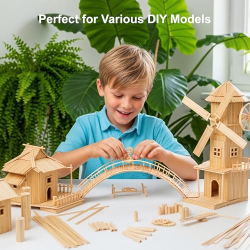 30Pcs Bamboo Craft Sticks for DIY Handmade Projects (30 Count)