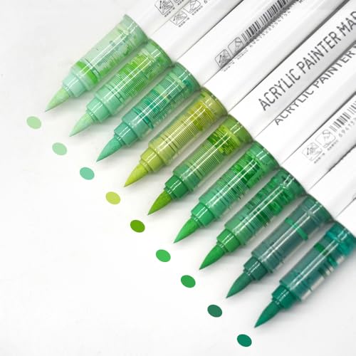 Water Based Acrylic Paint Markers Green (9 Count)