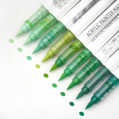 Water Based Acrylic Paint Markers Green (9 Count)