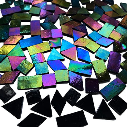 Iridescent Black Glass Mosaic Tiles (9 Ounce)