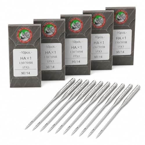 50 Pcs Embroidery Sewing Machine Needles Size 90 (50 Count)