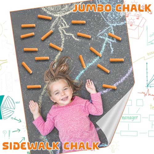 20 Pcs Sidewalk Chalks for Kids Non Toxic Jumbo Chalk for Party Gift Outdoor Art Classroom Play Painting (20 Count)