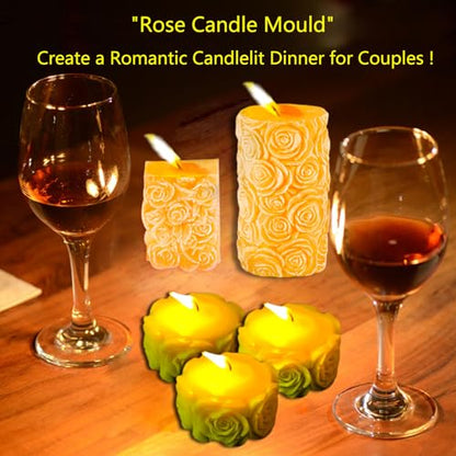 3PCS Rose Molds Silicone Candle Molds