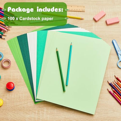 100 Sheets 5 Shades Cardstock Paper (100 Count)