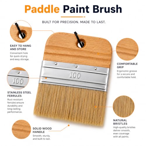 4 Inch Flat Paddle Paint Brush
