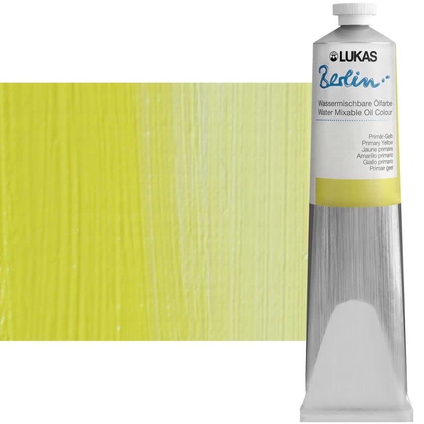 Berlin Pro Artists Water Mixable Oil Paint 200 ml Tube Primary Yellow